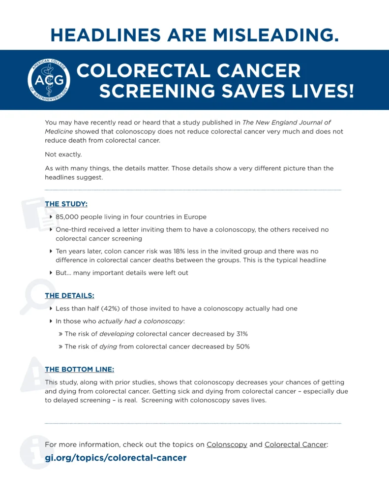 Colorectal cancer screening saves live