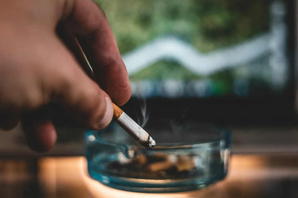 Man smoking a cigarette