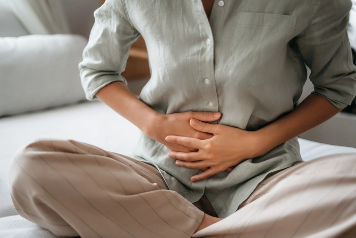 woman with stomach pain